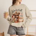Highland Cow "Leaves Fall, I Don't Do Basic" Crewneck Sweatshirt