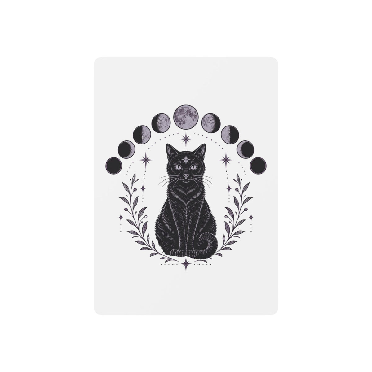 Black Cat Moon Phases Poker Playing Cards