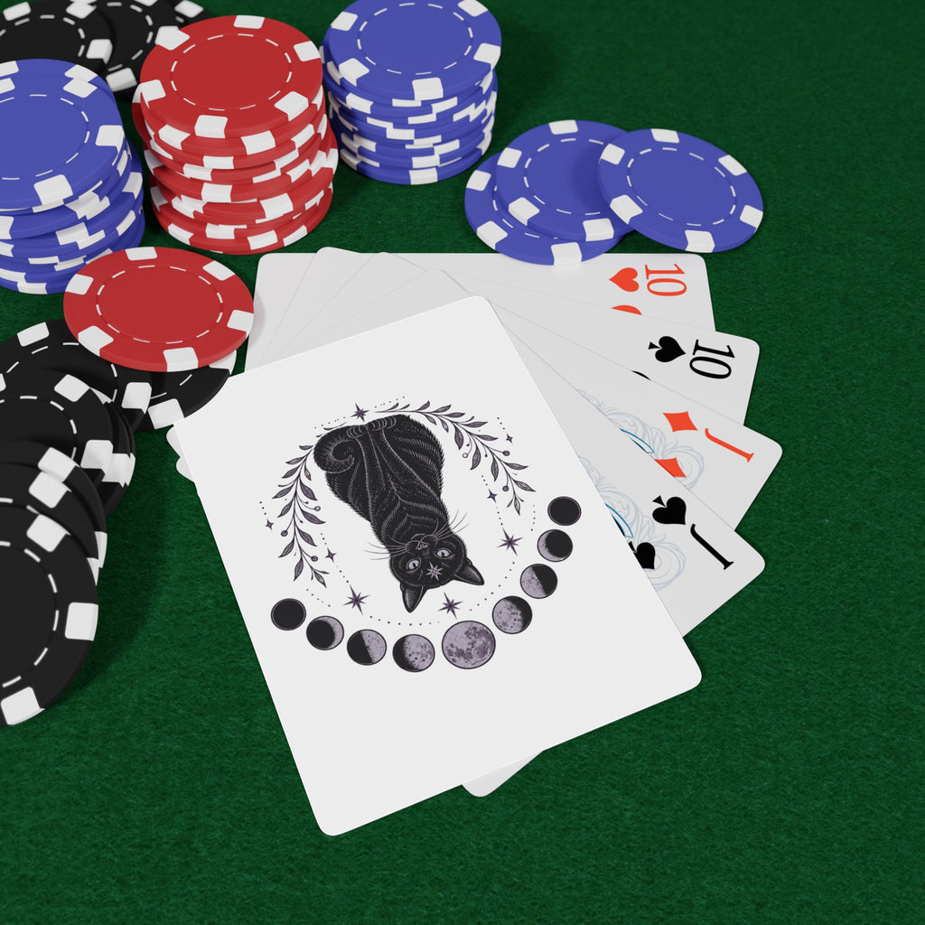 Black Cat Moon Phases Poker Playing Cards