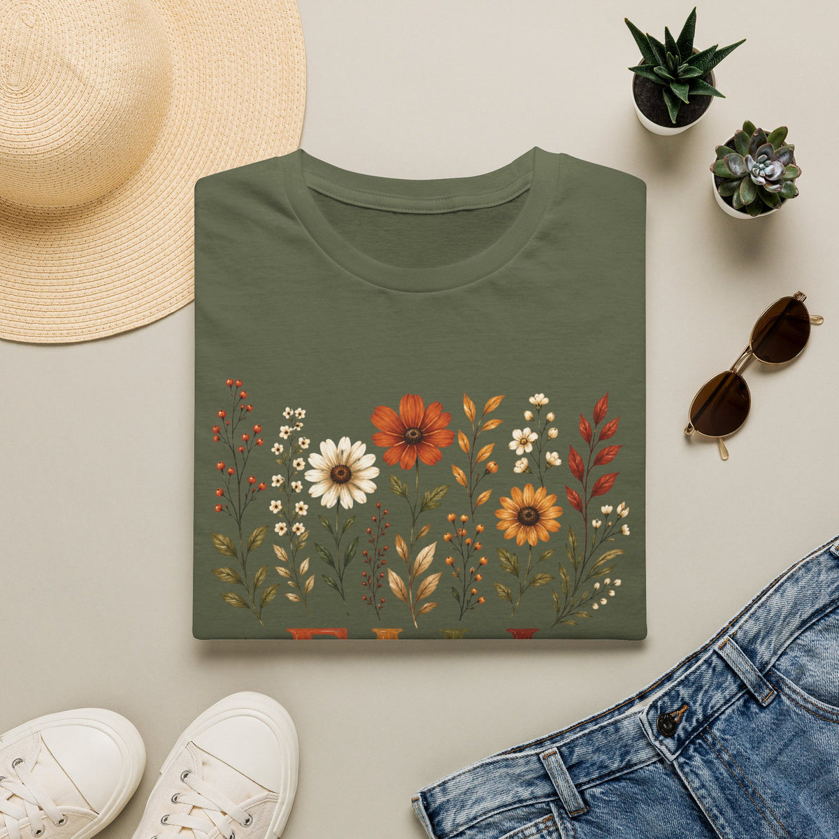Fall Vibes Floral T-Shirt