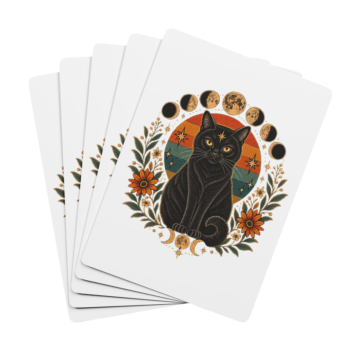 Mystic Black Cat Poker Playing Cards