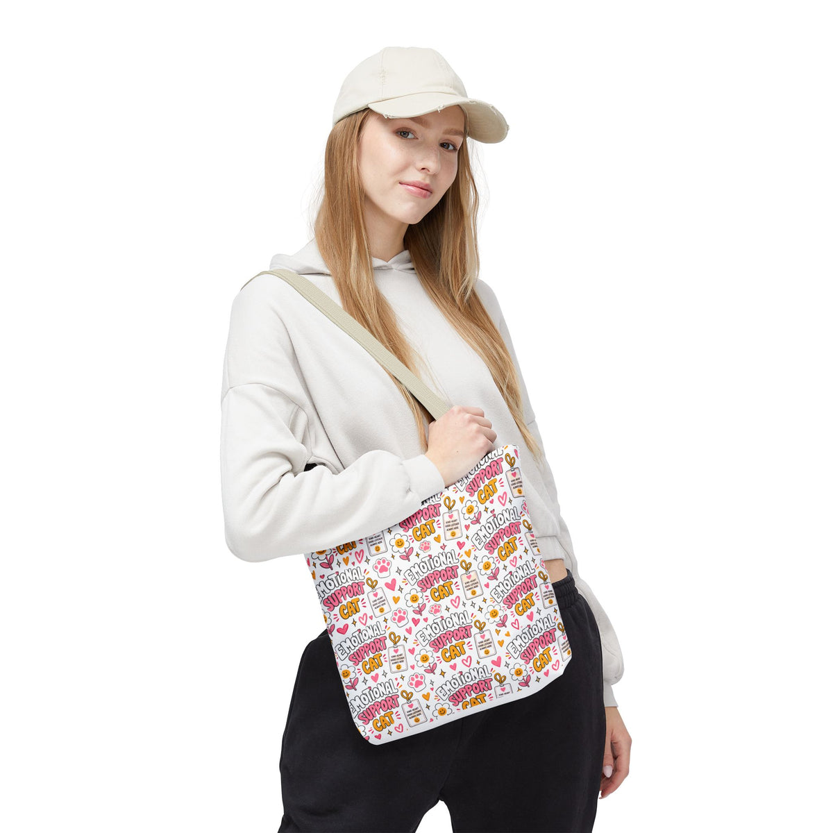 Emotional Support Cat All Over Print Tote Bag