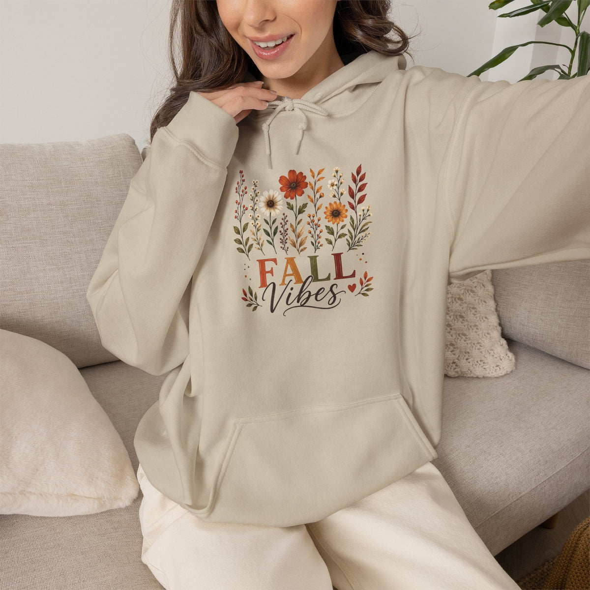 Fall Vibes Floral Hoodie