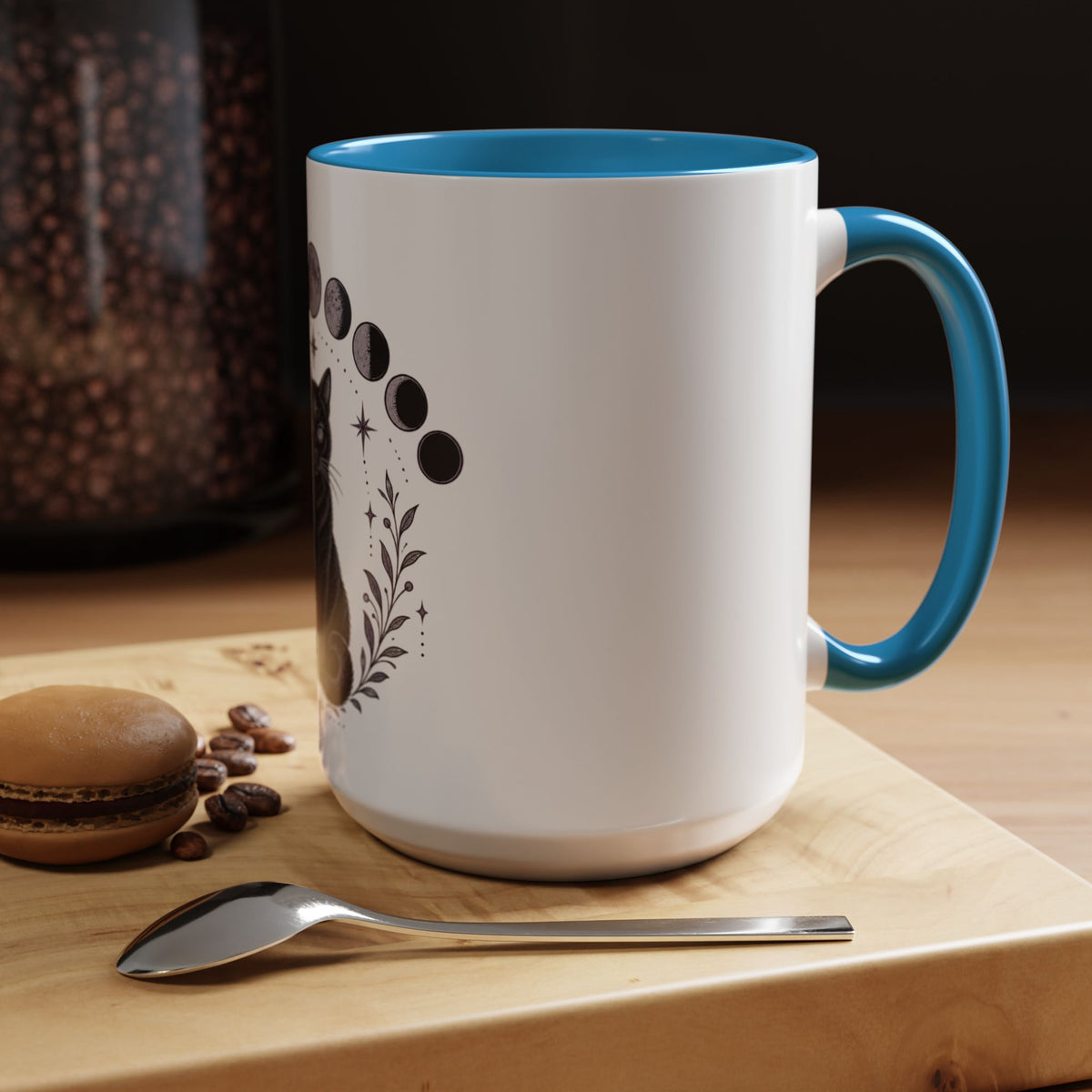 Black Cat Moon Phases Coffee Mug (11 oz /15 oz)