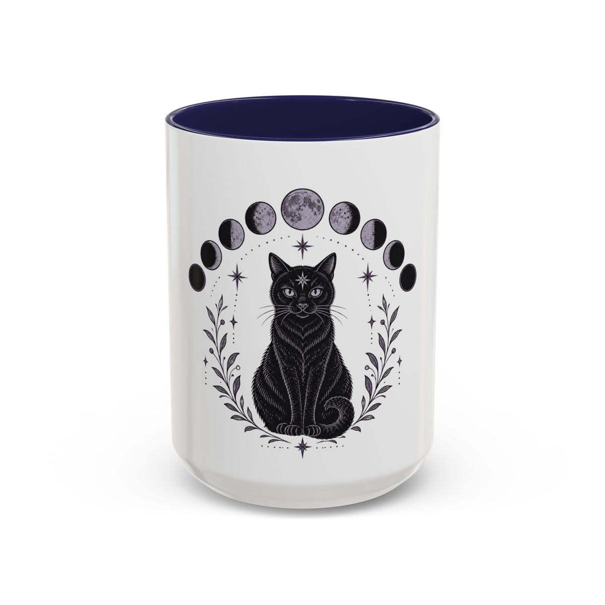 Black Cat Moon Phases Coffee Mug (11 oz /15 oz)