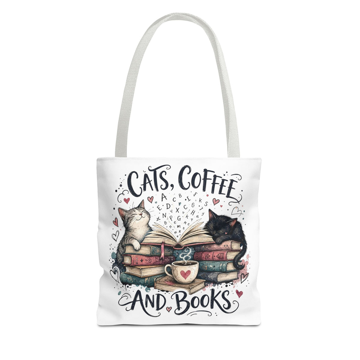 Cats, Coffee and Books Tote Bag