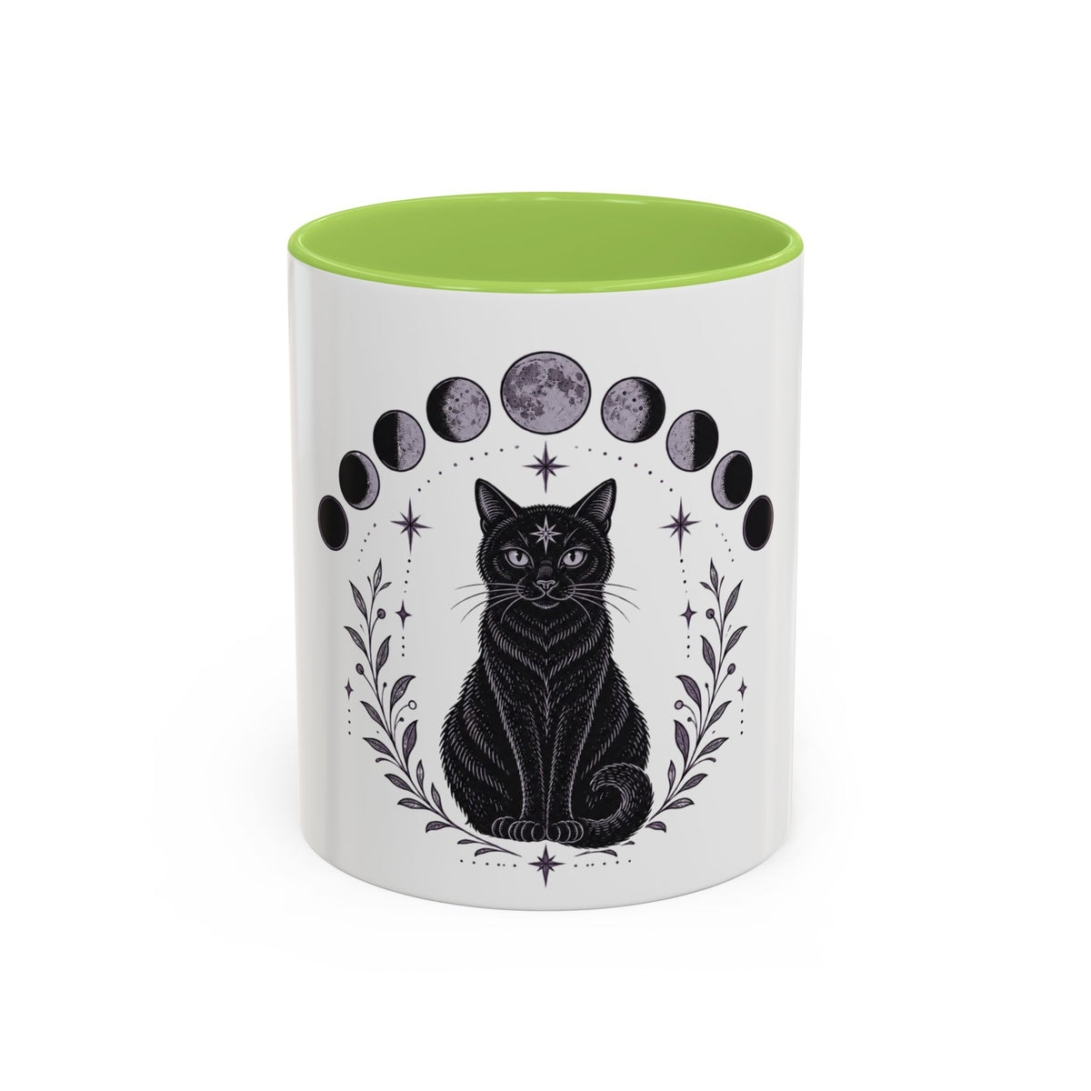 Black Cat Moon Phases Coffee Mug (11 oz /15 oz)