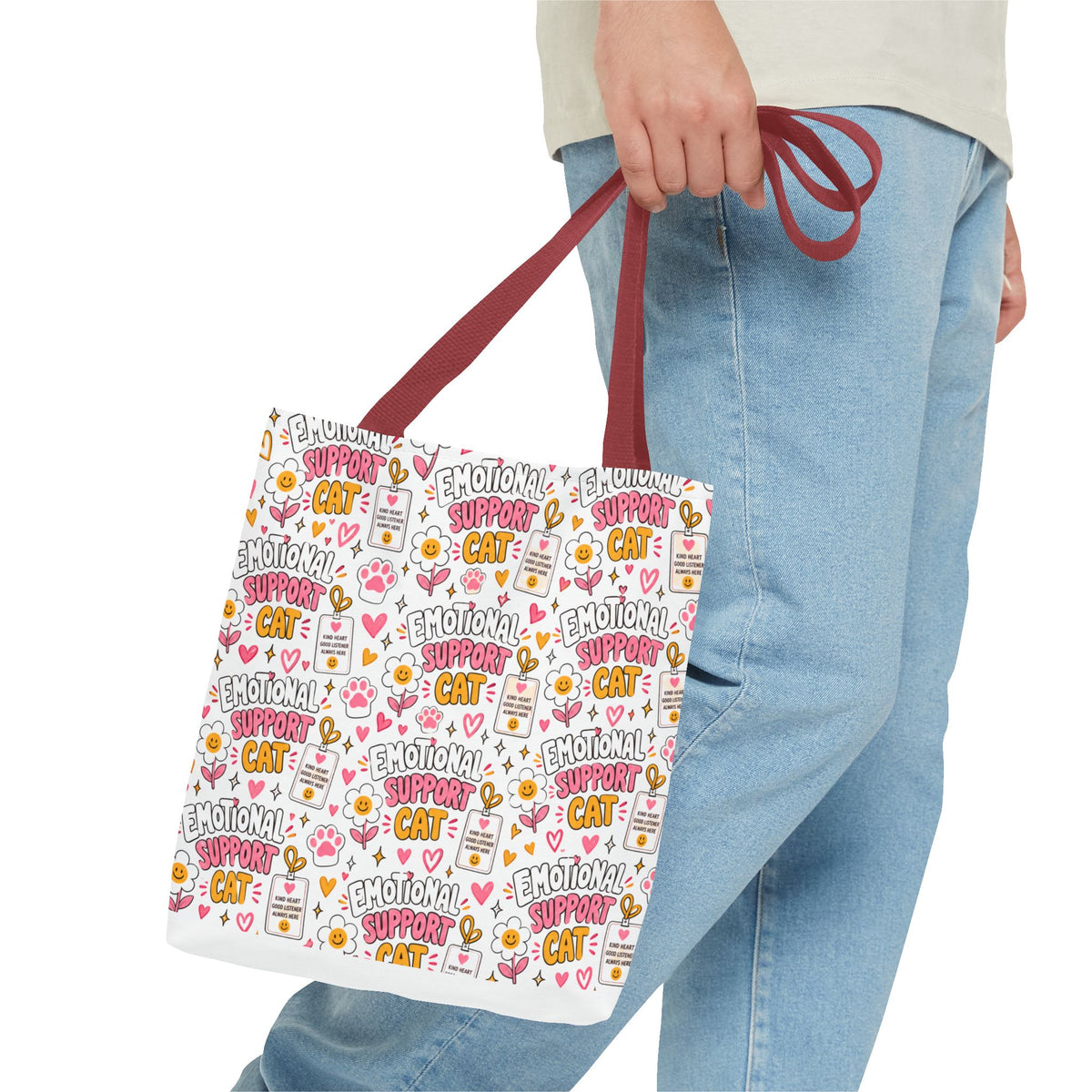 Emotional Support Cat All Over Print Tote Bag