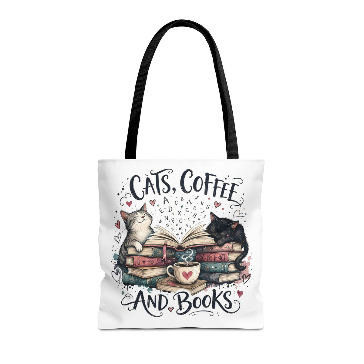Cats, Coffee and Books Tote Bag