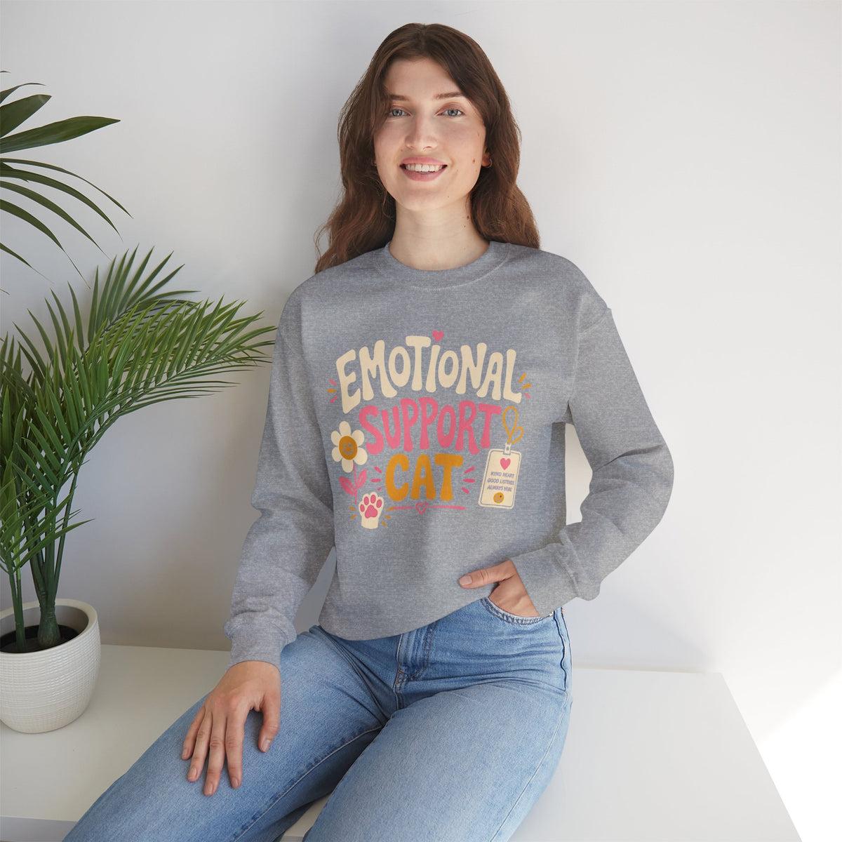 Emotional Support Cat Crewneck Sweatshirt
