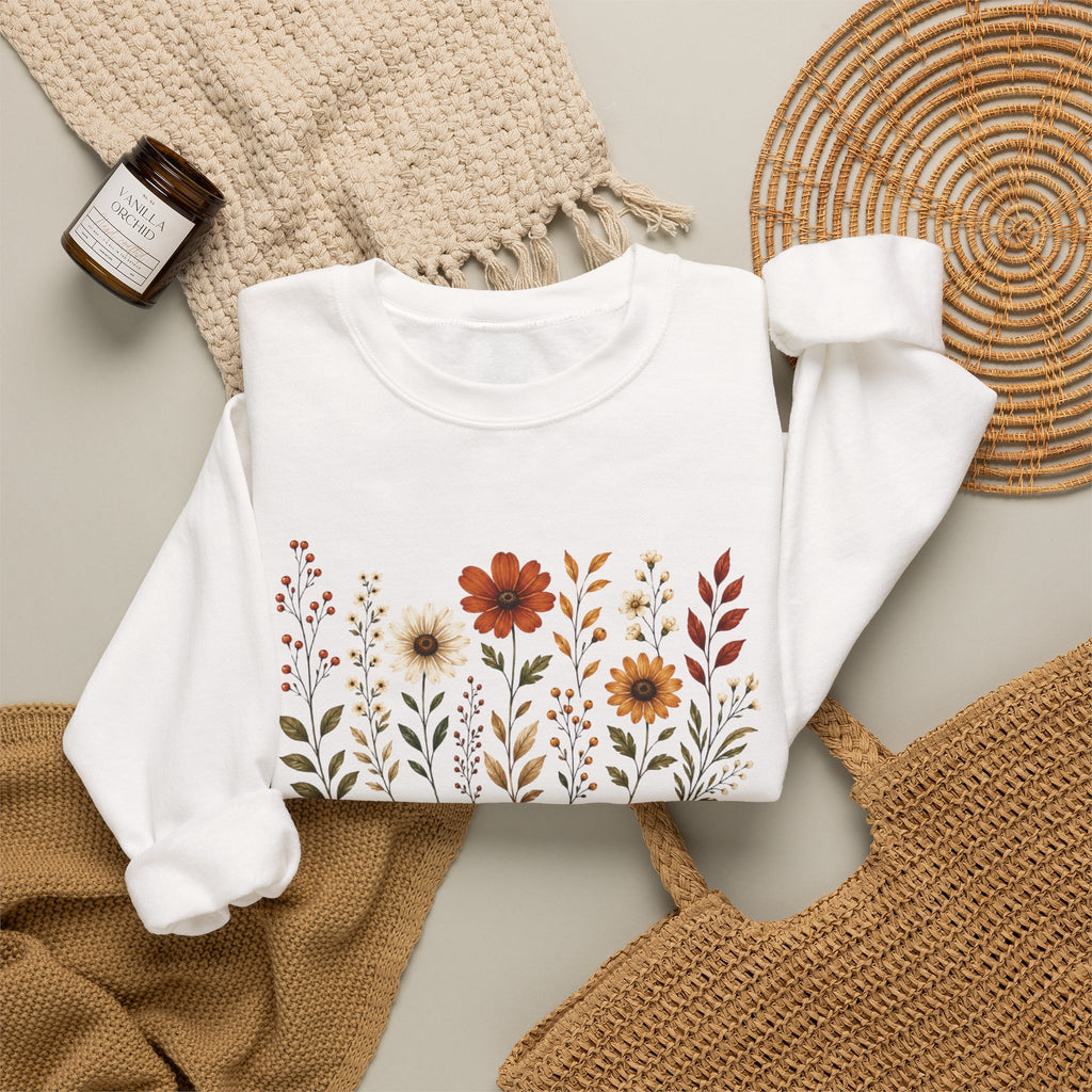 Fall Vibes Floral Crewneck Sweatshirt