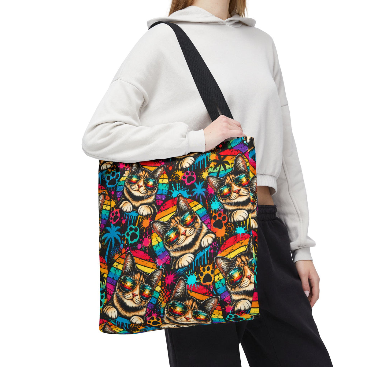 Retro Best Cat Dad Ever All-Over Print Bag