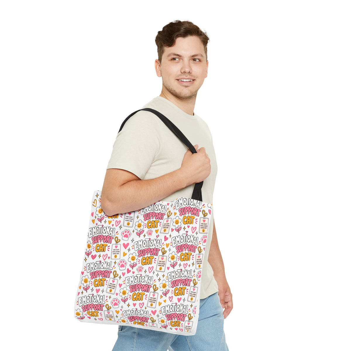 Emotional Support Cat All Over Print Tote Bag