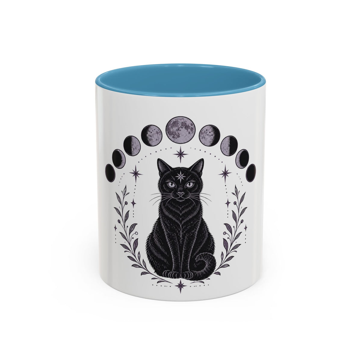 Black Cat Moon Phases Coffee Mug (11 oz /15 oz)