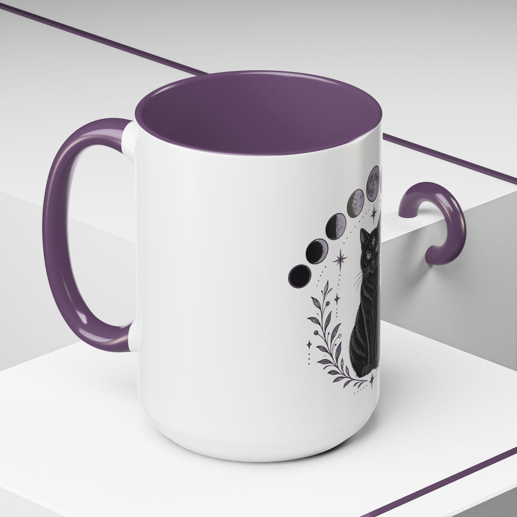 Black Cat Moon Phases Coffee Mug (11 oz /15 oz)