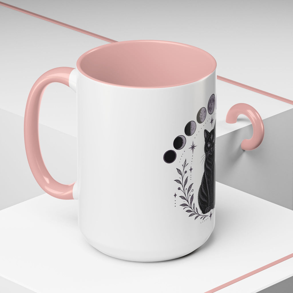 Black Cat Moon Phases Coffee Mug (11 oz /15 oz)