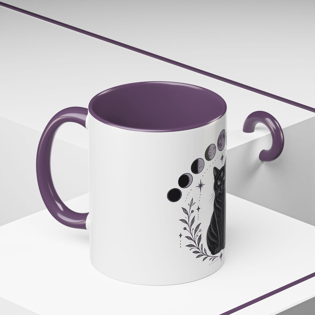 Black Cat Moon Phases Coffee Mug (11 oz /15 oz)