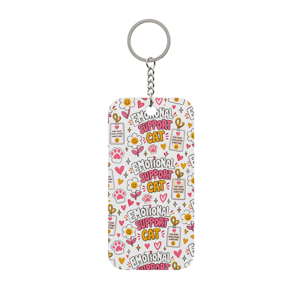 Emotional Support Cat Double-Sided Keychain