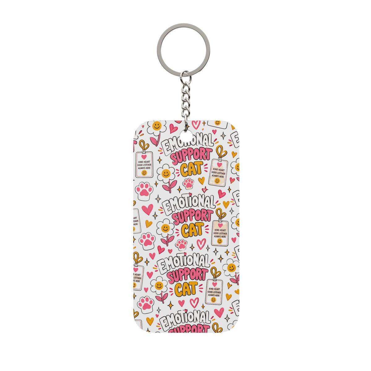 Emotional Support Cat Double-Sided Keychain