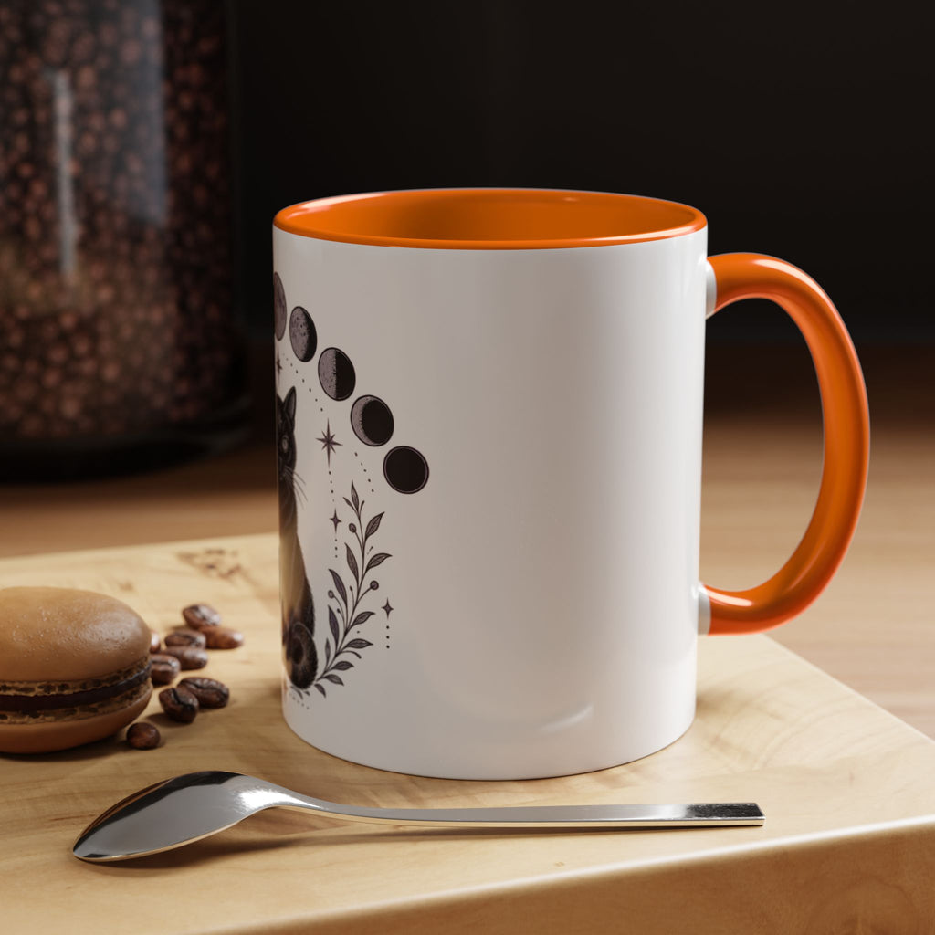 Black Cat Moon Phases Coffee Mug (11 oz /15 oz)