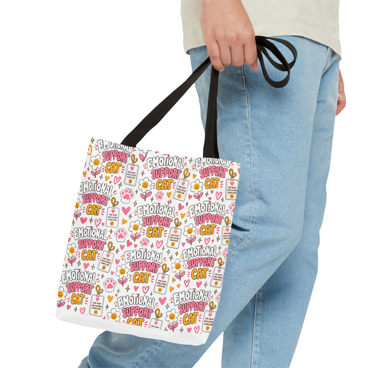 Emotional Support Cat All Over Print Tote Bag
