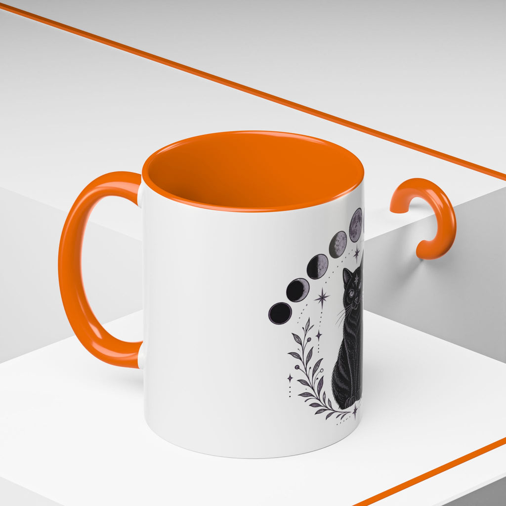 Black Cat Moon Phases Coffee Mug (11 oz /15 oz)