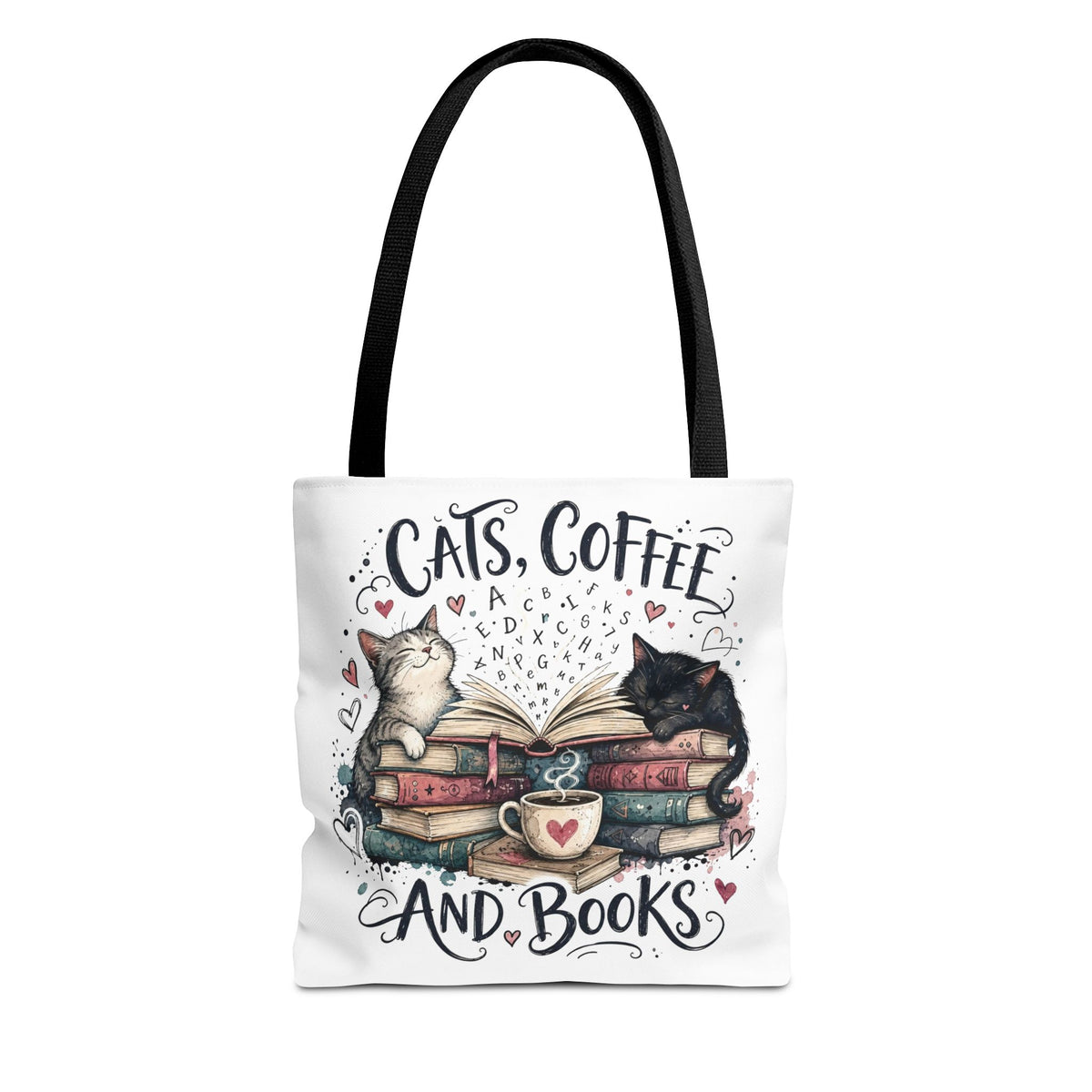 Cats, Coffee and Books Tote Bag
