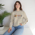 "Cat Mom" Floral Paw Print Cozy Crewneck Sweatshirt (Sleeve Customizable)
