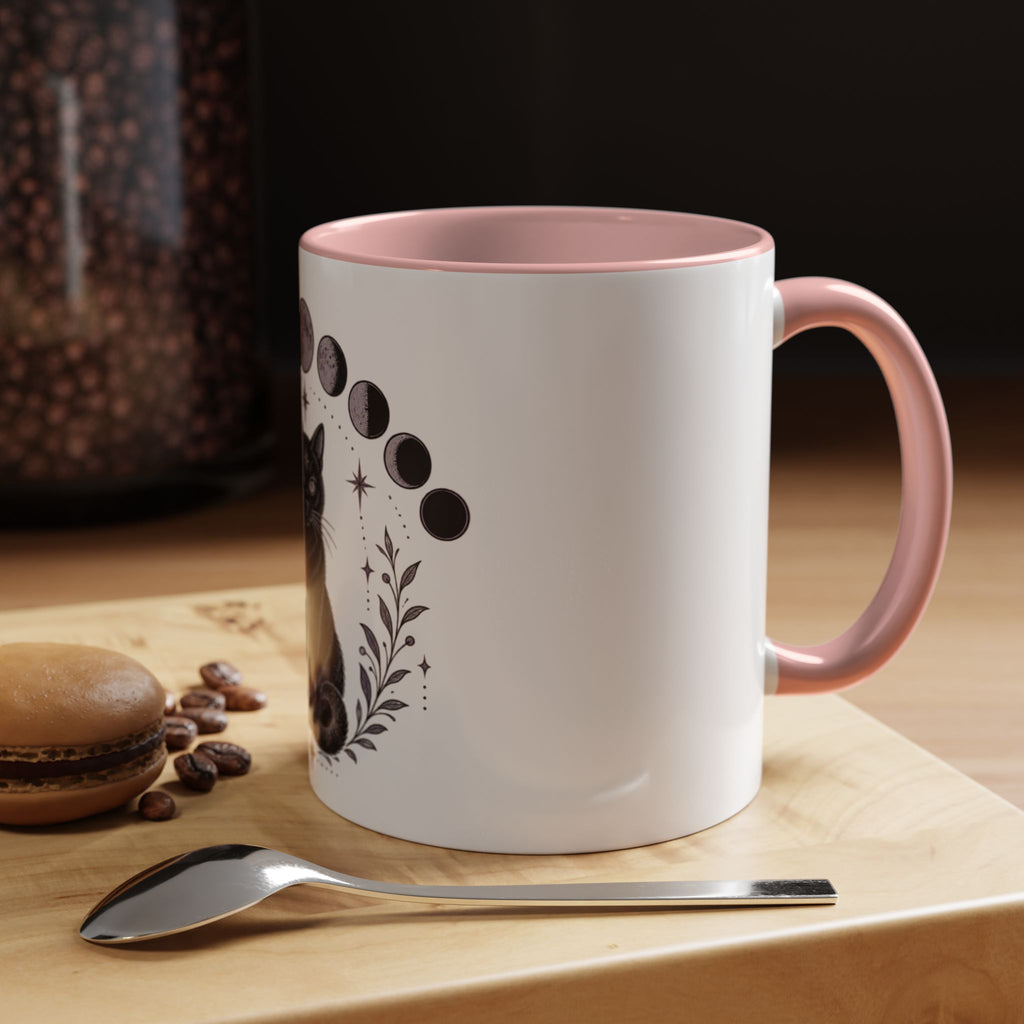 Black Cat Moon Phases Coffee Mug (11 oz /15 oz)