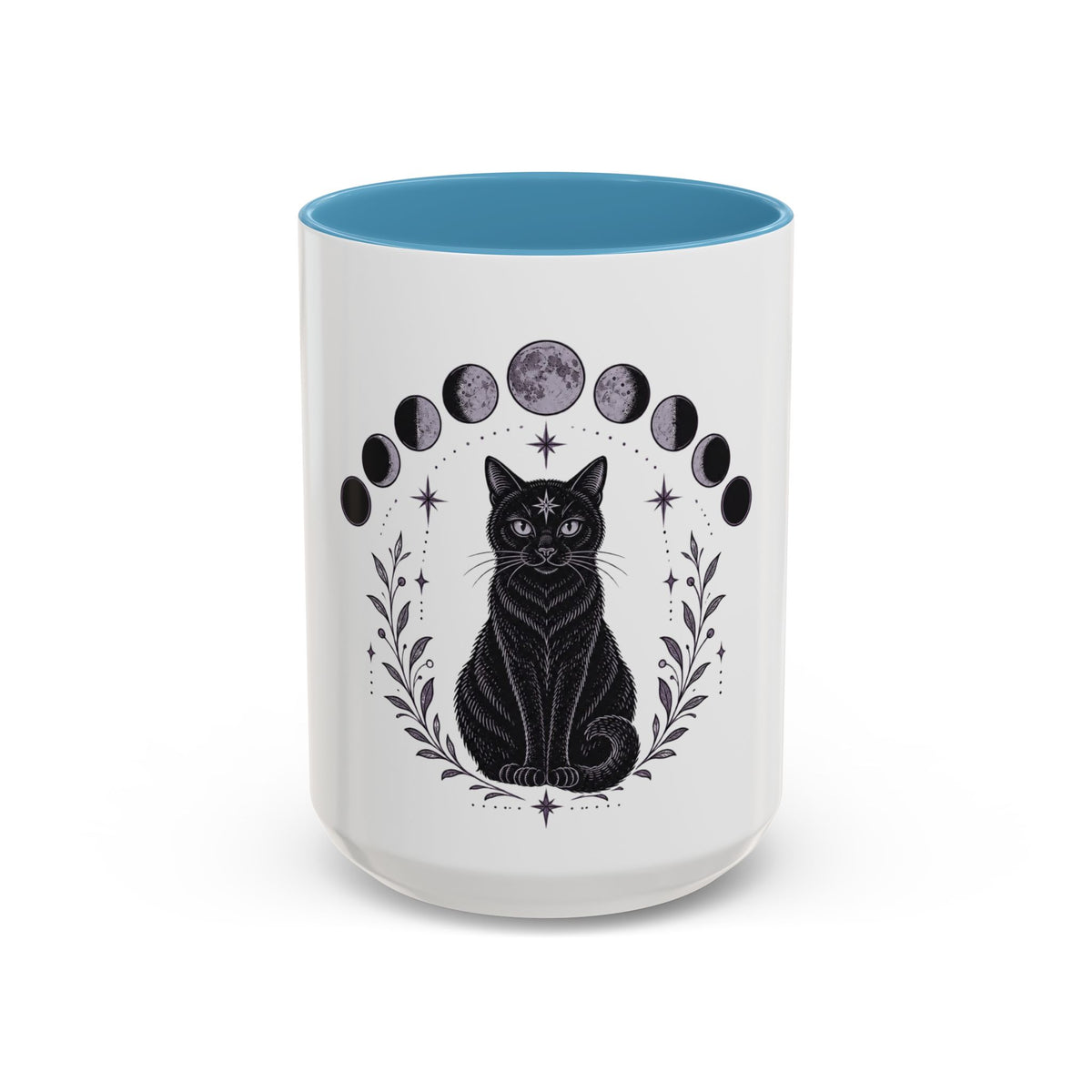 Black Cat Moon Phases Coffee Mug (11 oz /15 oz)