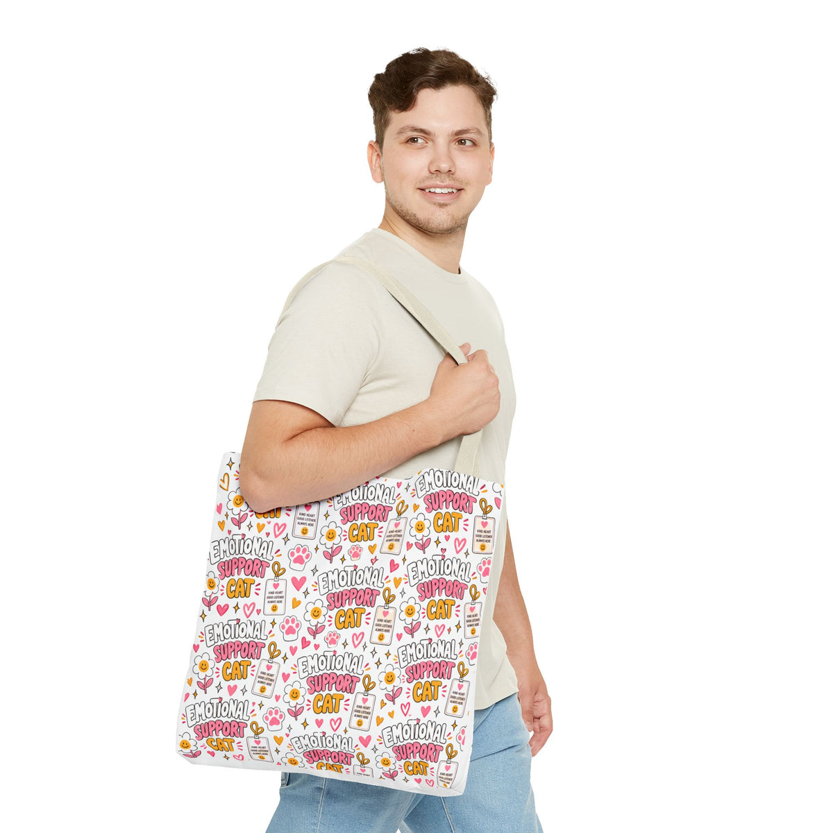 Emotional Support Cat All Over Print Tote Bag