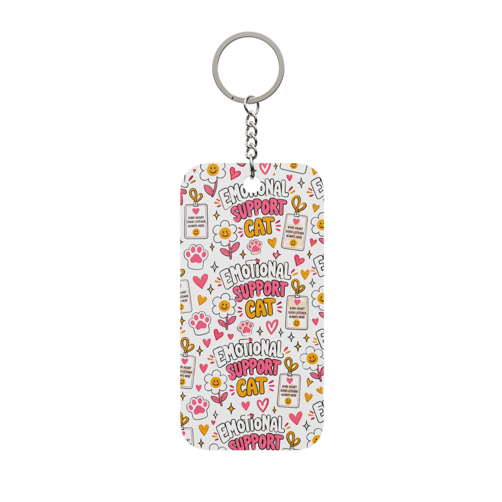Emotional Support Cat Double-Sided Keychain