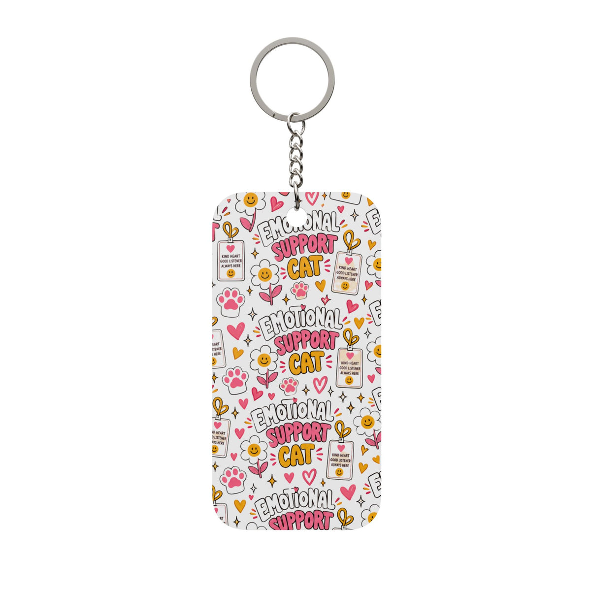 Emotional Support Cat Double-Sided Keychain
