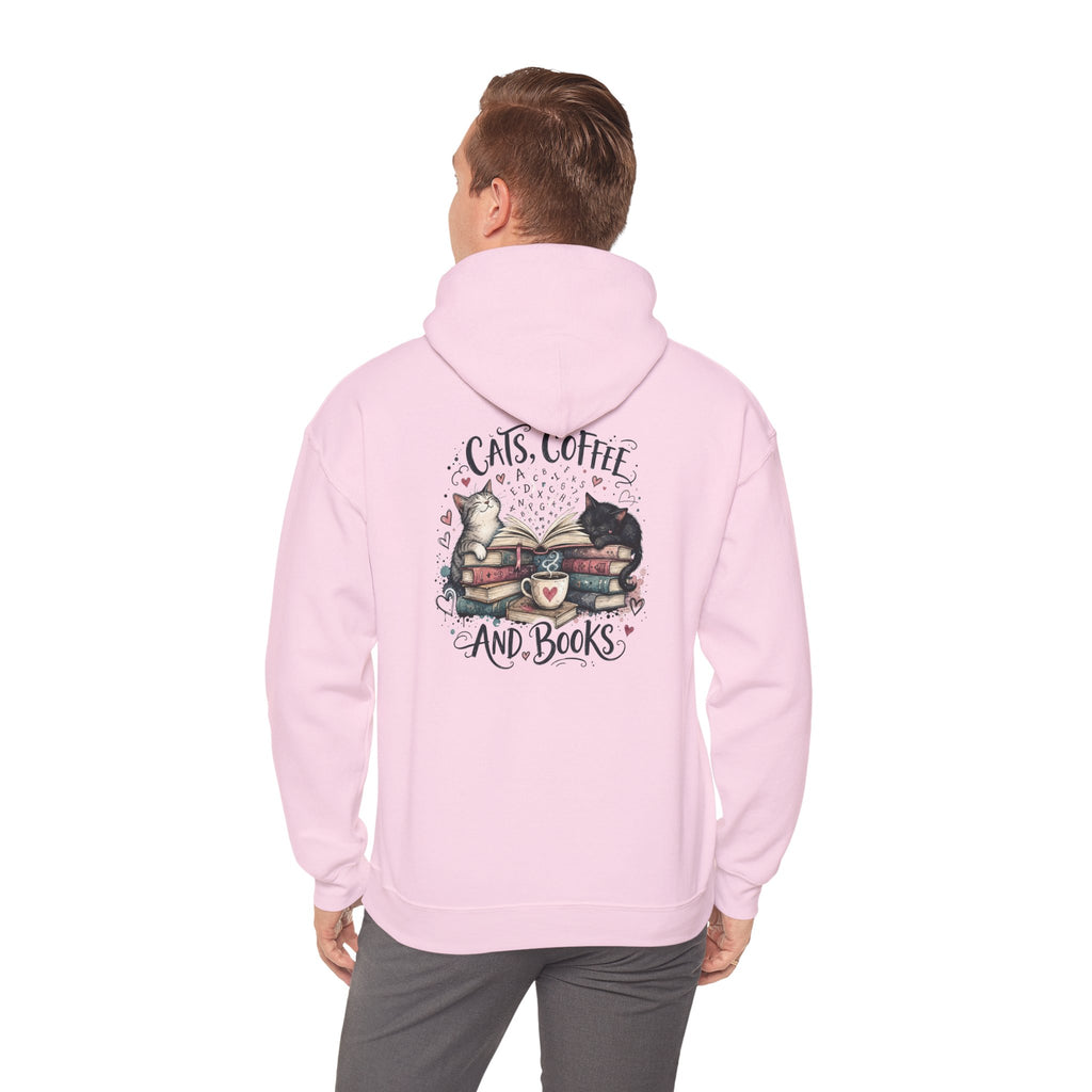 Cats, Coffee and Books Hoodie (Front & Back Design)