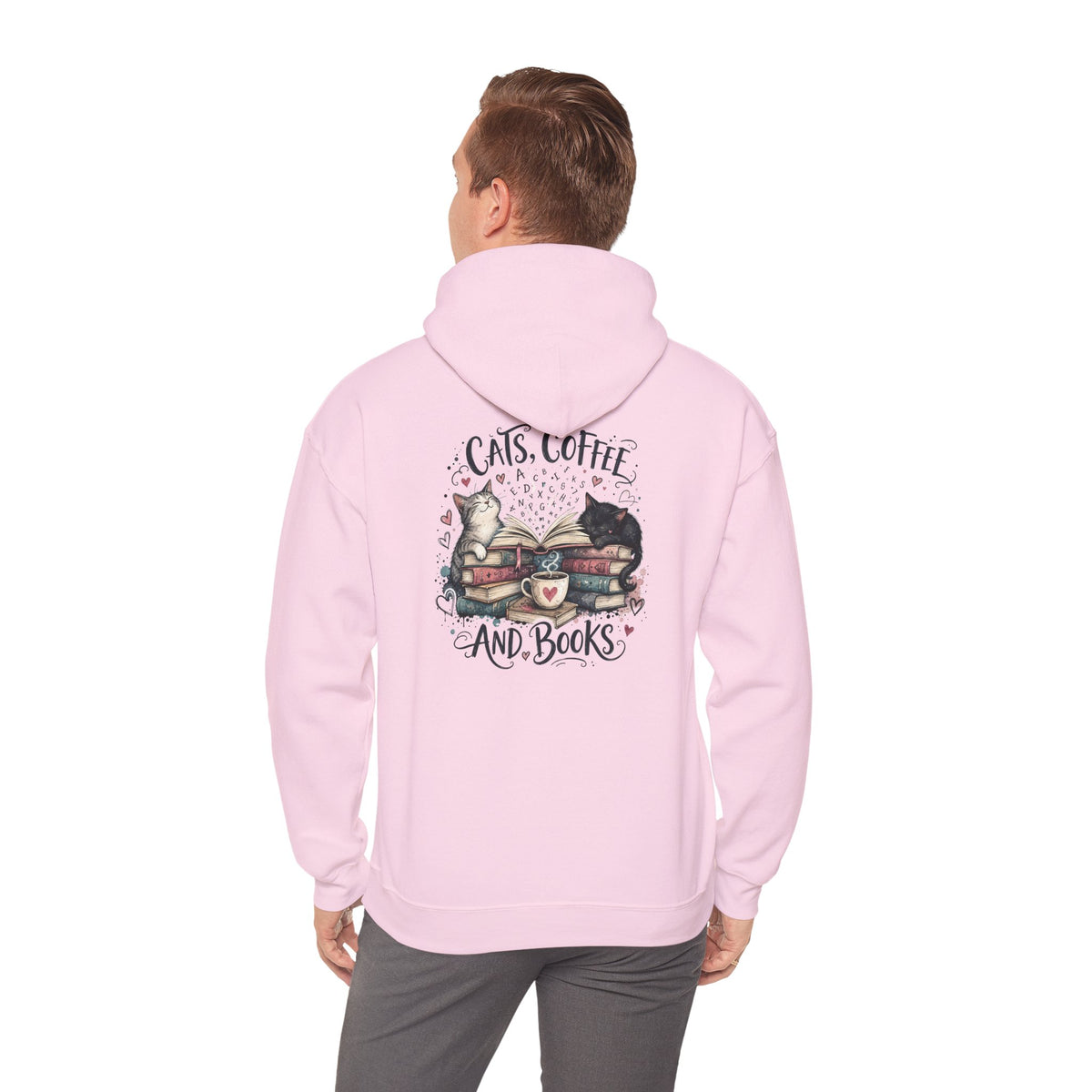 Cats, Coffee and Books Hoodie (Front & Back Design)