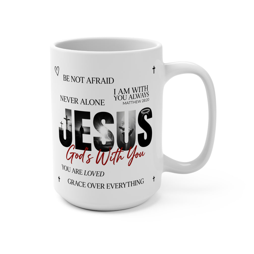 Christian Jesus 'God's With You' Inspirational 15oz Ceramic Coffee Mug