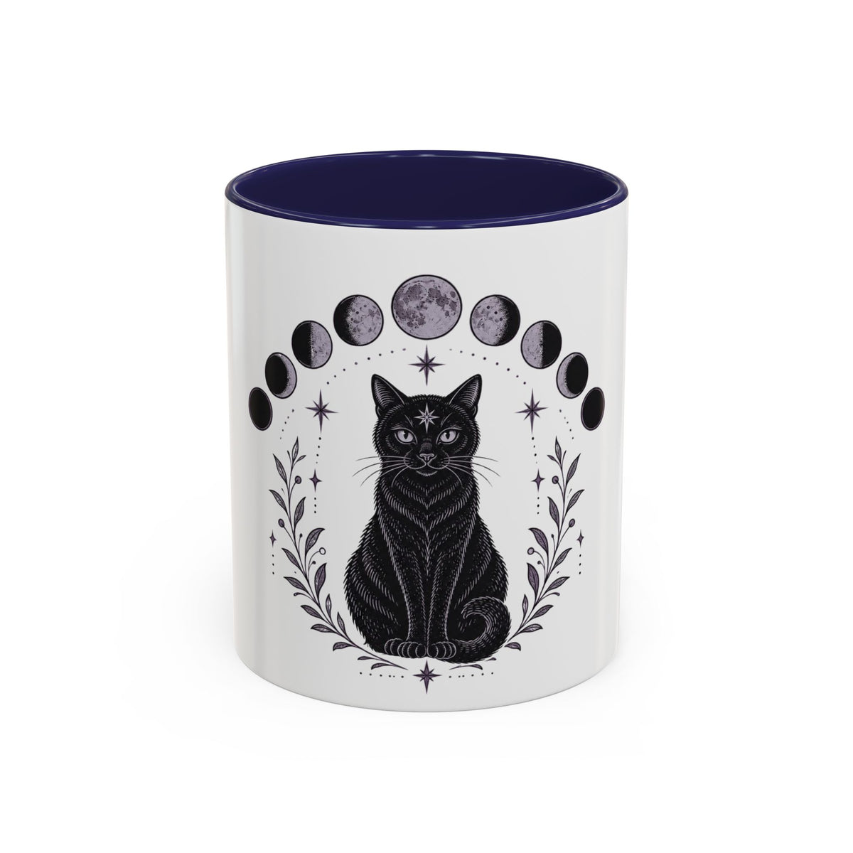 Black Cat Moon Phases Coffee Mug (11 oz /15 oz)