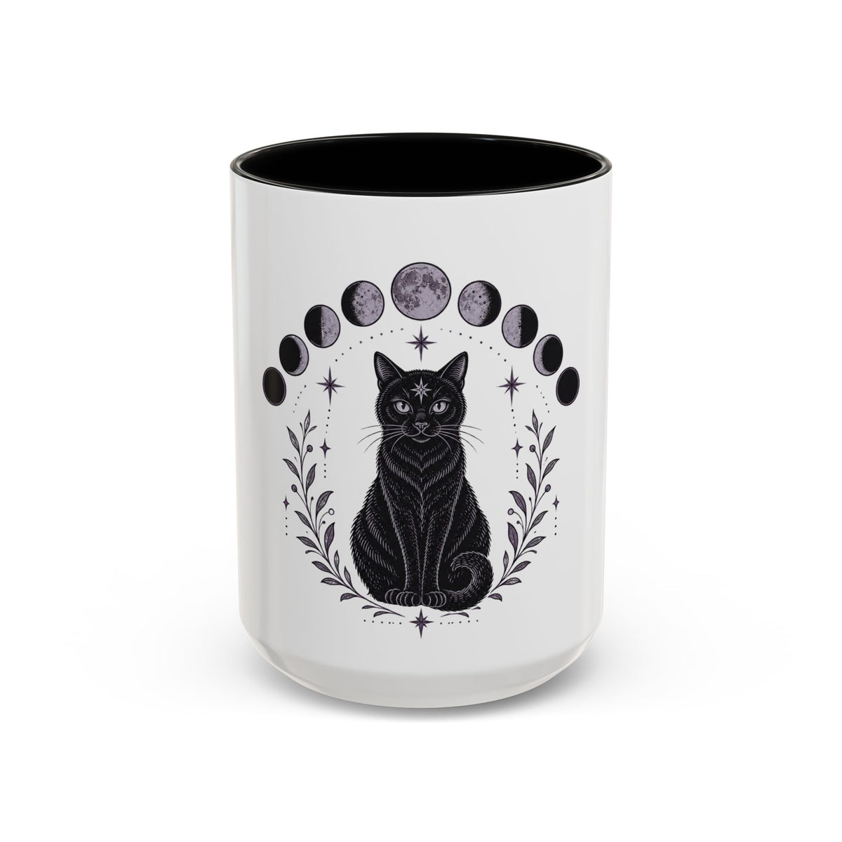 Black Cat Moon Phases Coffee Mug (11 oz /15 oz)