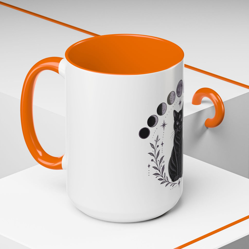 Black Cat Moon Phases Coffee Mug (11 oz /15 oz)