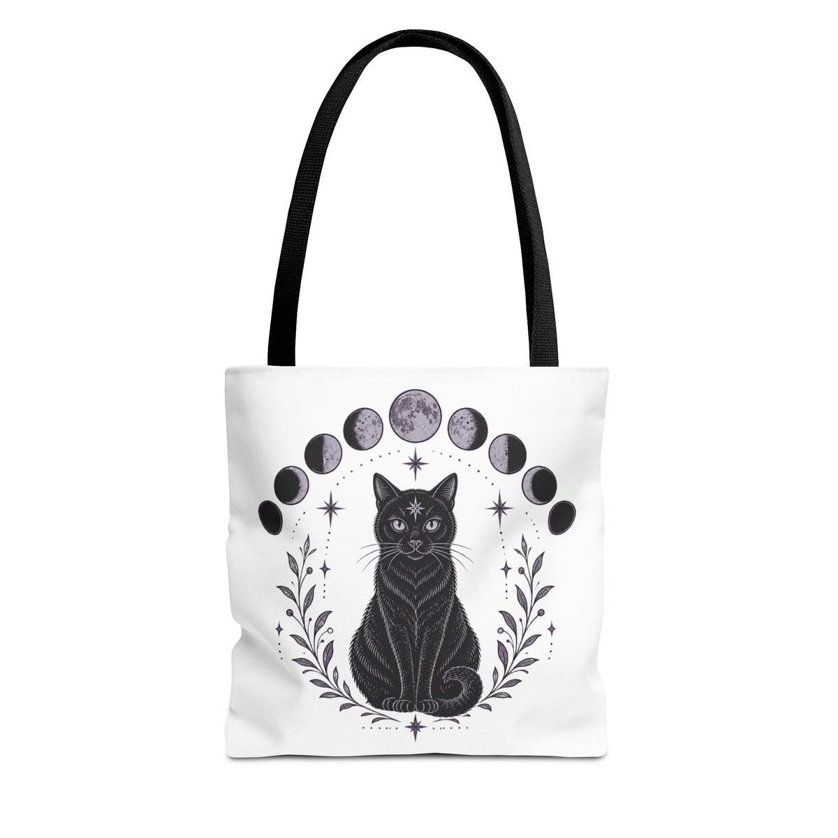 Mystic Moon Black Cat with Lunar Phases Bag