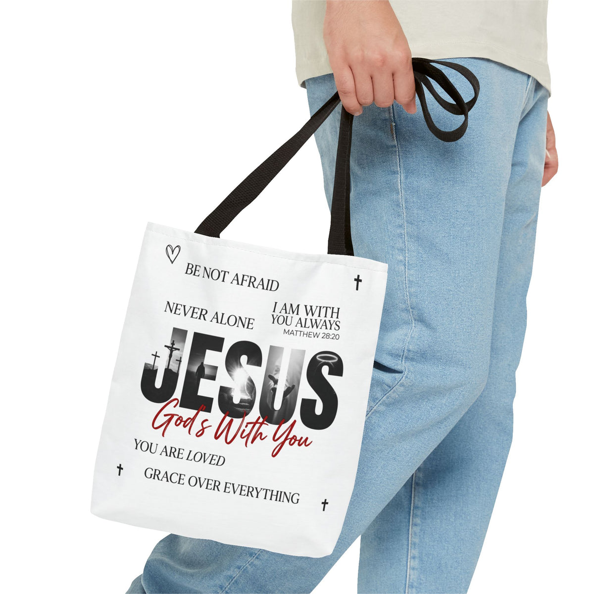 Jesus God's With You Christian Faith Tote Bag