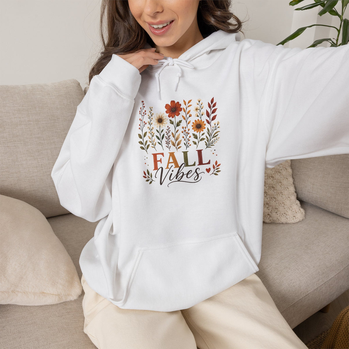 Fall Vibes Floral Hoodie
