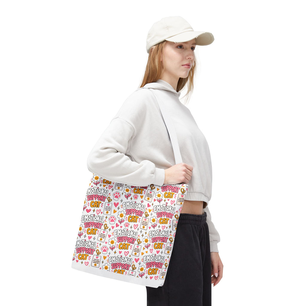 Emotional Support Cat All Over Print Tote Bag
