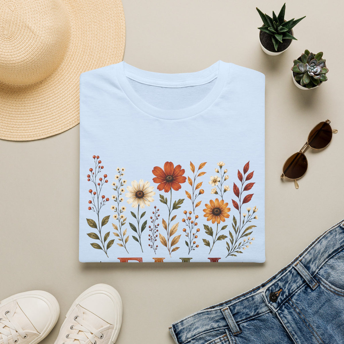 Fall Vibes Floral T-Shirt