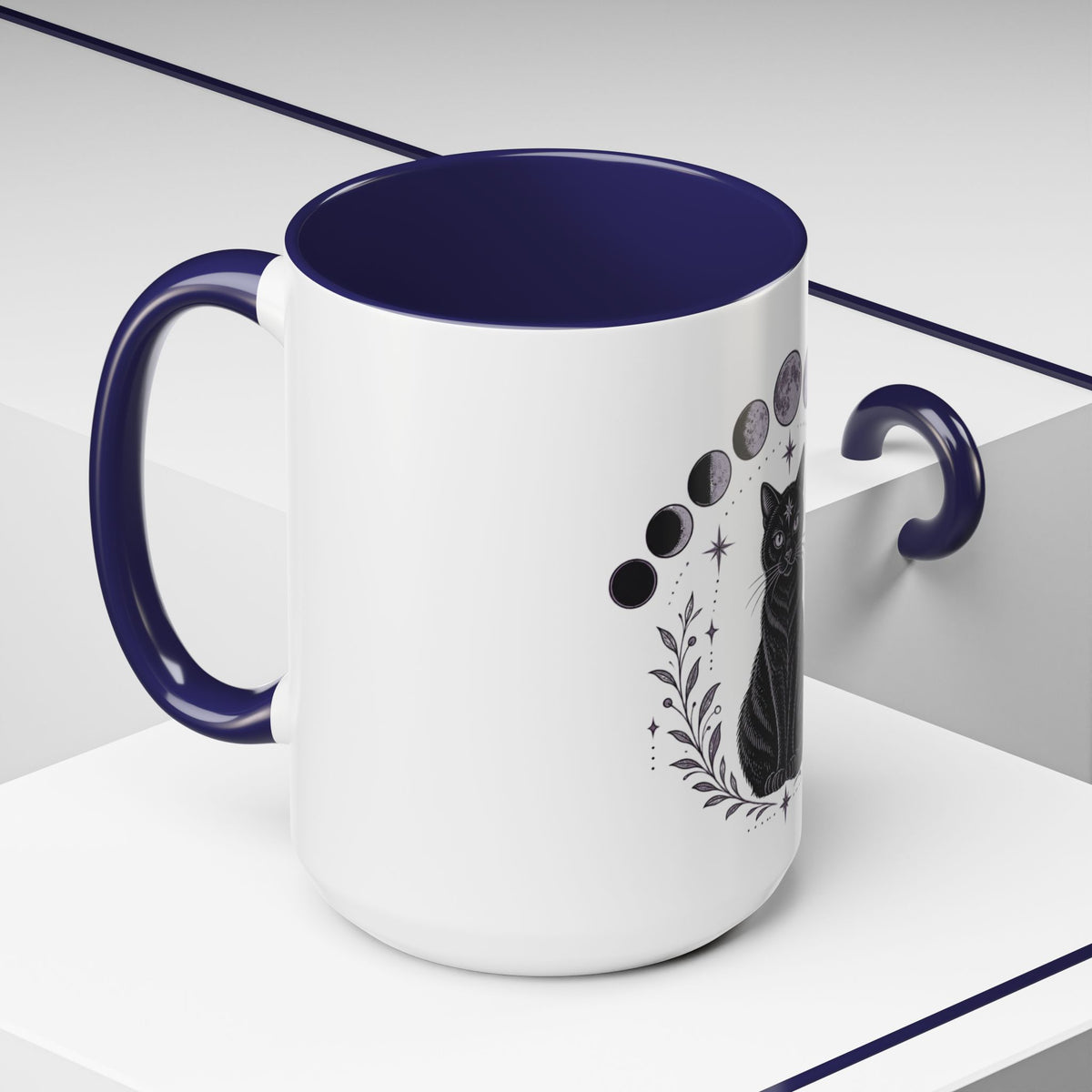 Black Cat Moon Phases Coffee Mug (11 oz /15 oz)