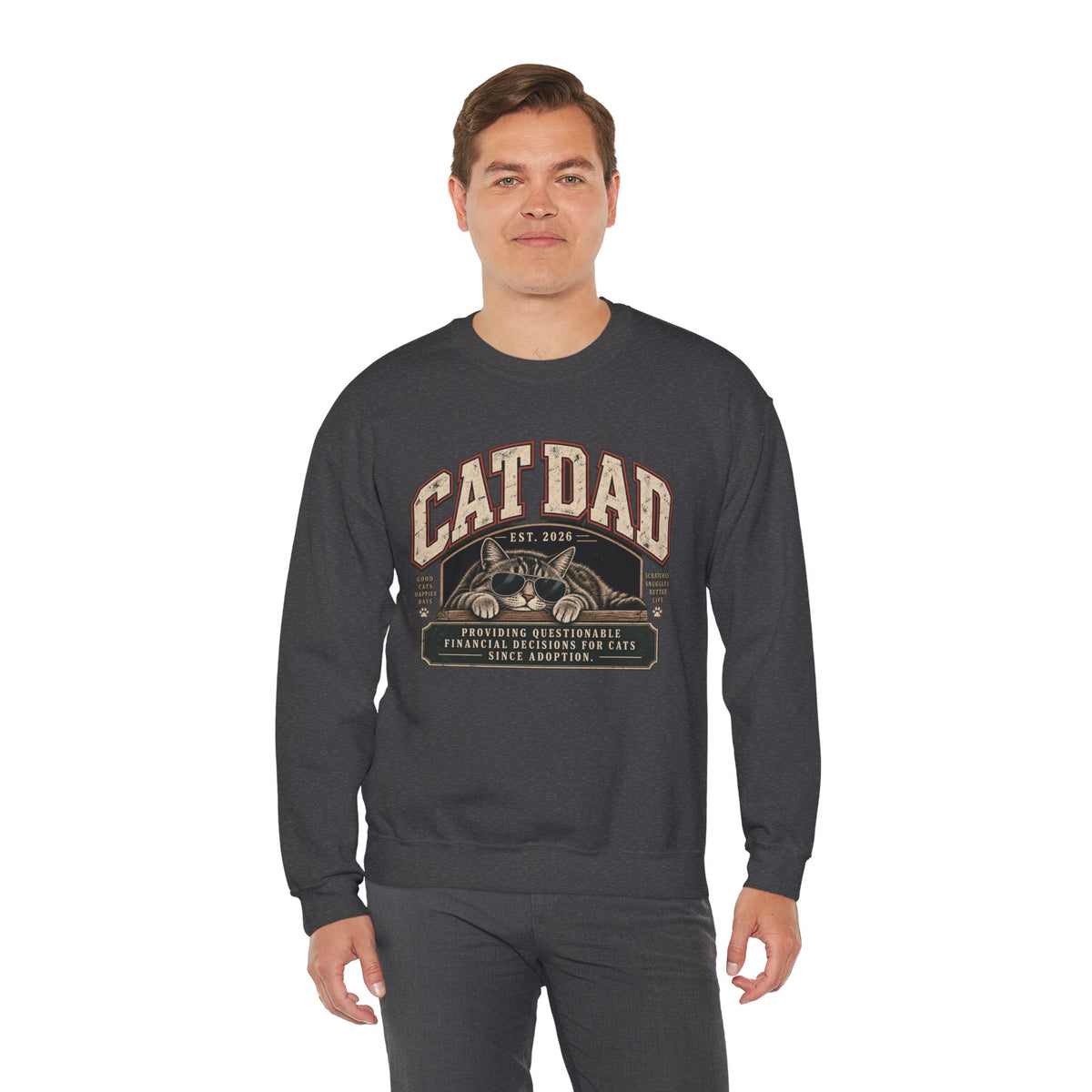 Cat Dad Since 2026 Crewneck Sweatshirt