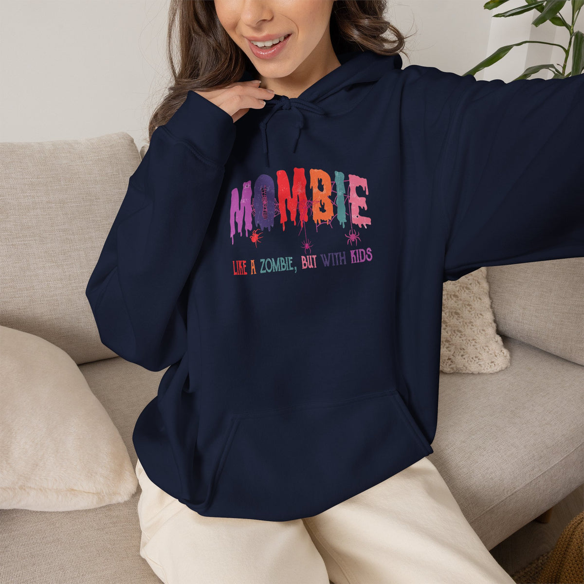 "Mombie: Like a Zombie, But With Kids" Hoodie (Front & Back Design)