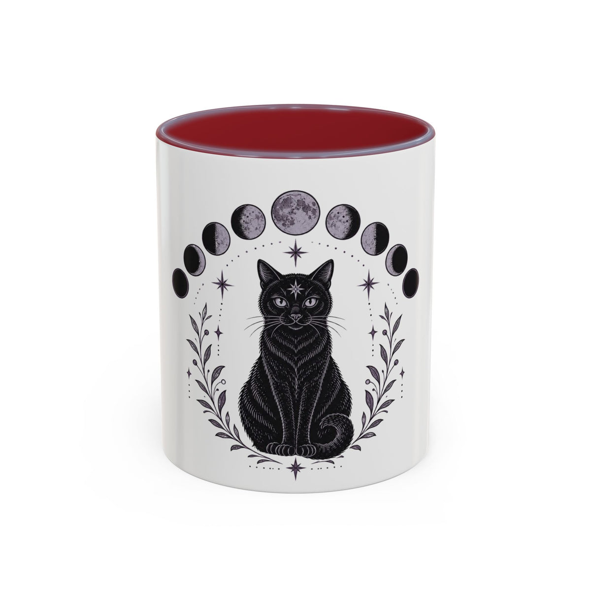 Black Cat Moon Phases Coffee Mug (11 oz /15 oz)