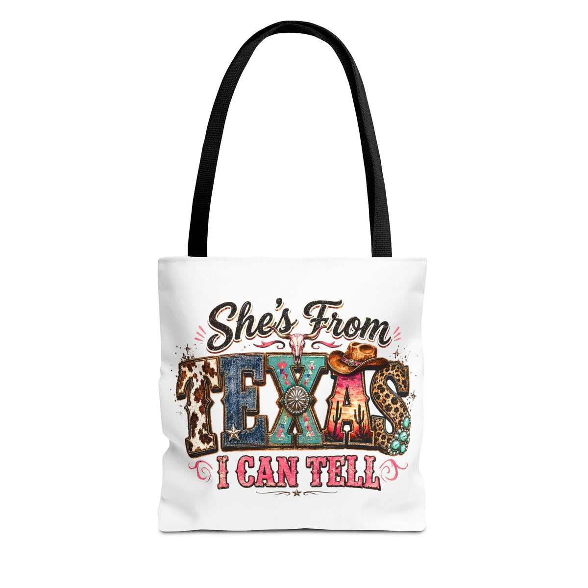 She's From Texas I Can Tell - Rustic Western Cowgirl Cotton Tote Bag