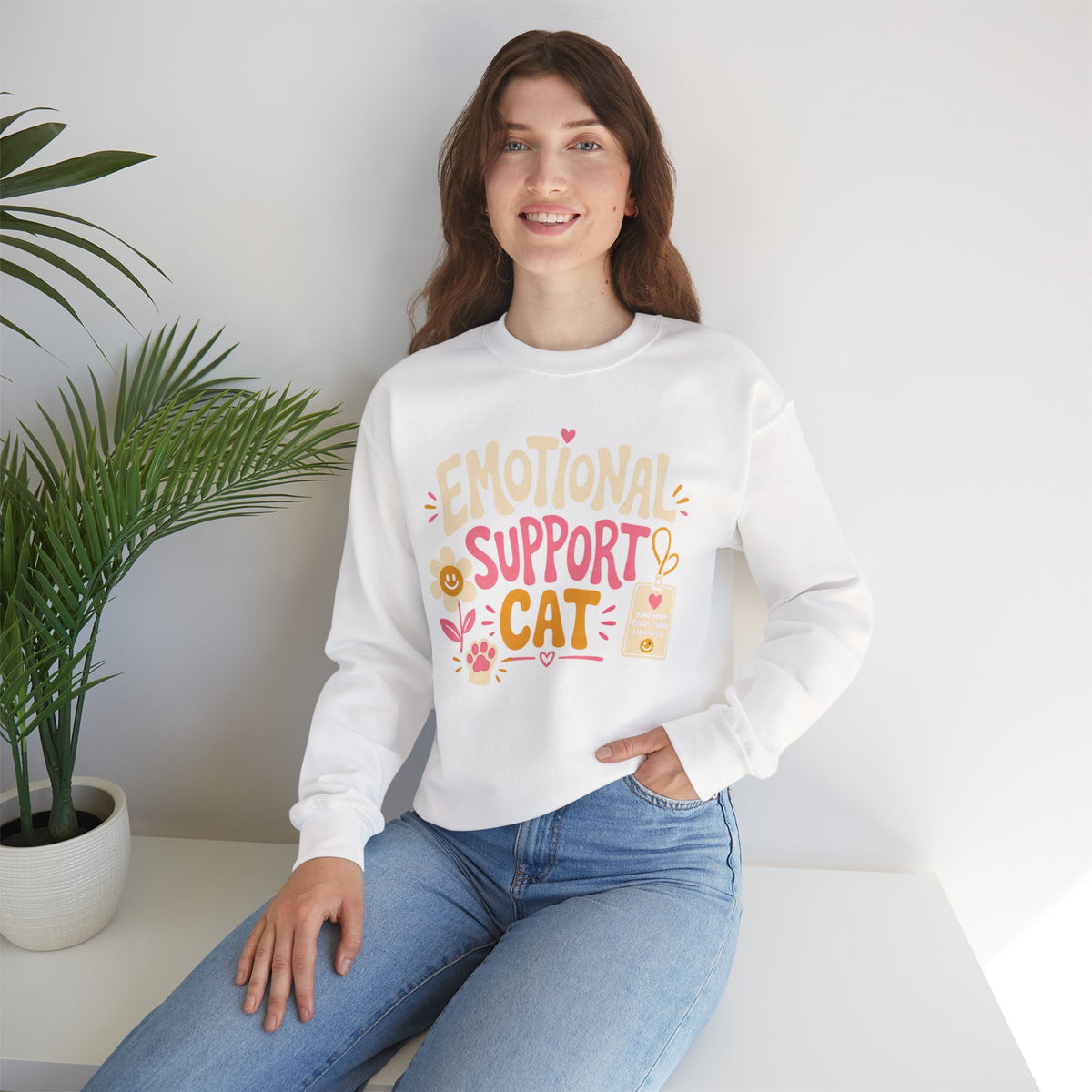 Emotional Support Cat Crewneck Sweatshirt